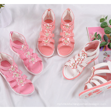SE1958W Summer Genuine Leather Children Sandals for Girls Flower Girls Princess Shoes Breathable Baby Girls Sandals